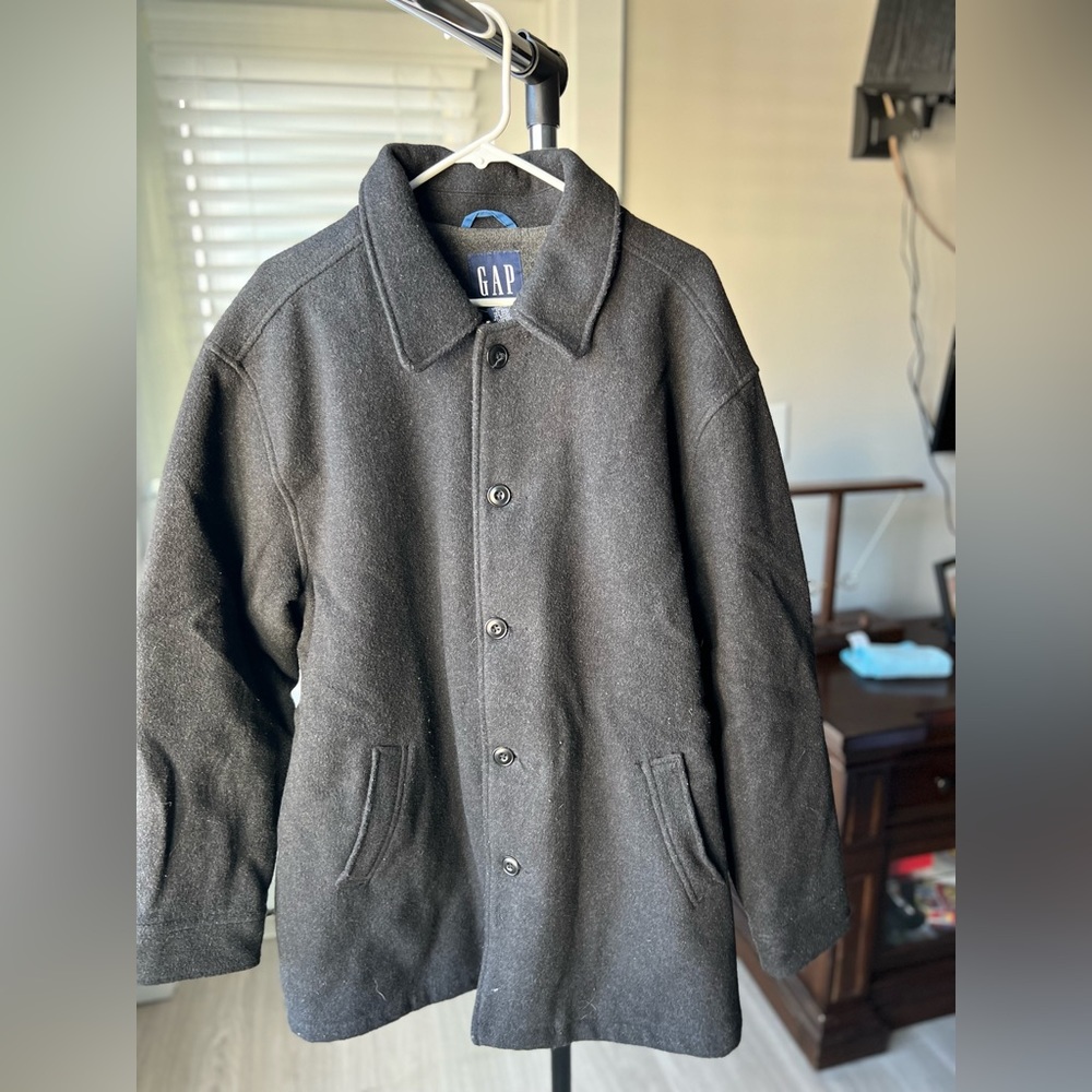 Gap Men’s Black Pea Coat Size Large